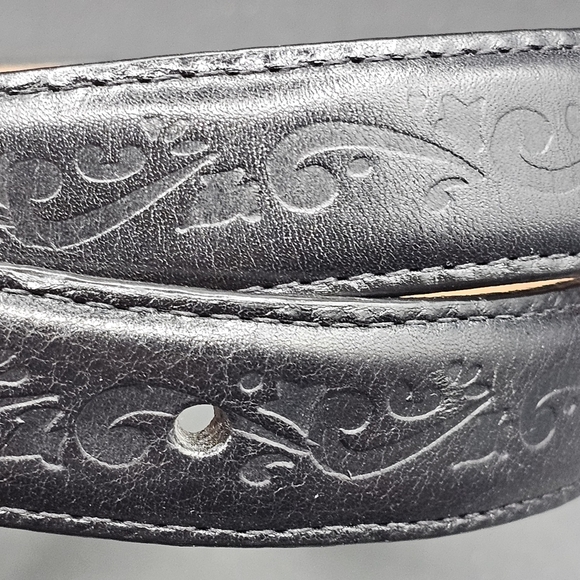 Brighton Black Leather Belt with Silver Buckle | Small 28 - Picture 4 of 6